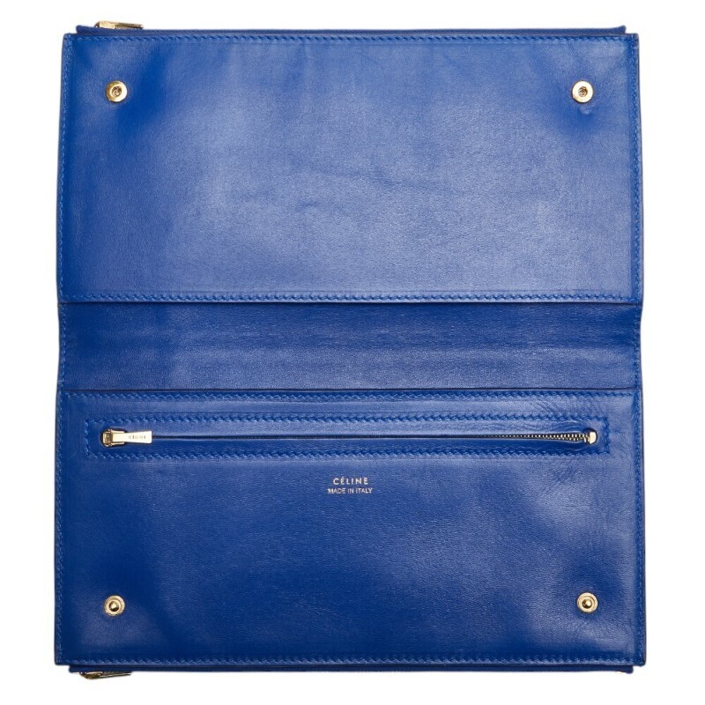 Celine clutch blue leather bag crocodile Trio - Picture 6 of 9